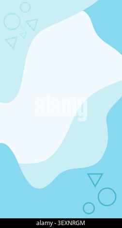 Abstract background with light blue wavy lines and white space, featuring delicate geometric outlines. Modern minimal template Stock Photo