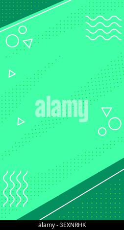 Modern abstract green background presenting dynamic geometric shapes, halftone pattern, and expressive design Stock Photo