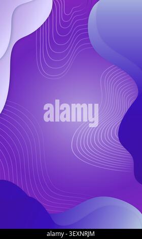 Gradient purple and blue colors creating a modern abstract background with smooth, curvy shapes and fluid wave patterns Stock Photo