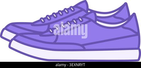 Colored Sneakers Icon. Vector Design. Sport or Casual Shoes on Rubber Sole. Clothing Concept Stock Vector