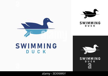 Duck swimming logo symbol icon design Stock Vector