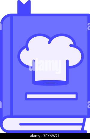 Colored Recipe Icon. Vector Illustration. Recipe Book and Chef's Hat. Preparing Food, Dish, or Drink. Cooking Concept Stock Vector