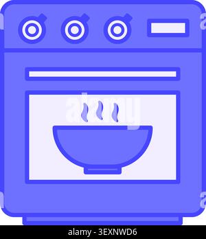 Colored Oven Icon. Vector Illustration. Baking and Cooking Area. Cooking Concept Stock Vector