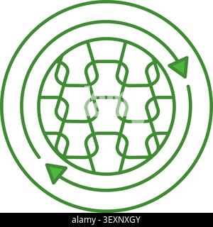 Green Recycled Nylon Icon. Vector Icon. Recycling Clothes. Circular Reuse Textile. Tag, Label For Clothes Stock Vector