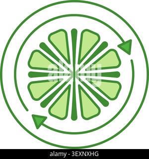 Green Recycled Microfiber Icon. Vector Icon. Fabric Recycling. Synthetic Eco-Textile Fiber. Tag, Label For Clothes Stock Vector