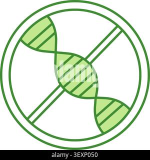 Non GMO Green Icon. Vector Icon. Only Eco Natural Organic Product. Not a Genetically Modified Product. Natural Healthy Food and Organic Cosmetics. Tag Stock Vector