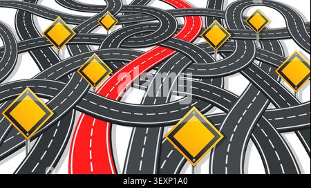 Business Concept with Road Infographics and Selected Way on Transparent ...