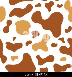Seamless pattern black and white cow skin. Vector illustration. Stock Vector