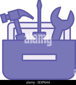 Colored Tool Icon. Vector Icon. Hammer, Screwdriver, and Wrench. Home Repair Equipment, Service. Repair Concept Stock Vector