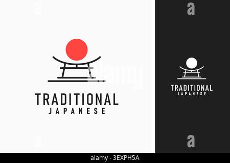 Traditional Japanese architecture logo symbol icon design Stock Vector