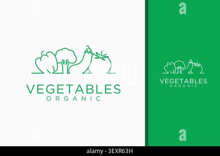 Vegetable line logo symbol icon design Stock Vector