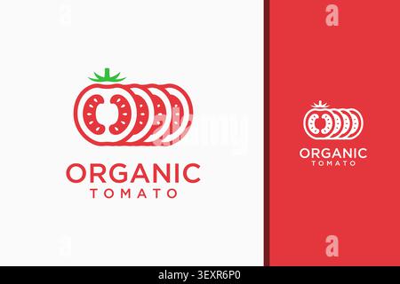 Tomato slice logo symbol icon design Stock Vector