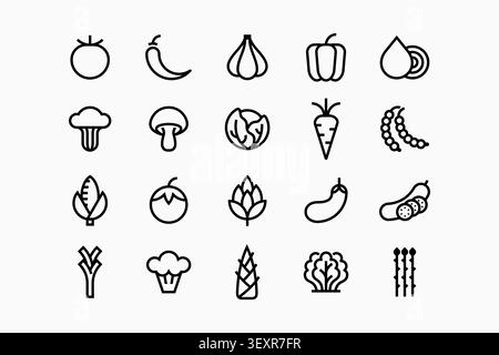 Set of vegetables logo icon Stock Vector