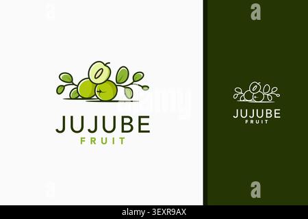 Green jujube logo symbol icon design Stock Vector
