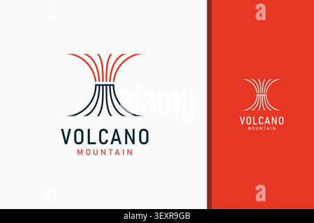 Volcano line logo symbol icon design Stock Vector