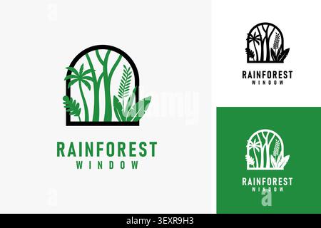 Rainforest window logo symbol icon design Stock Vector