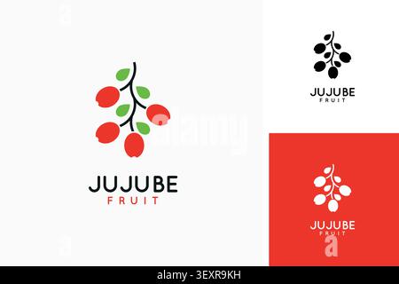 Red jujube logo symbol icon design Stock Vector