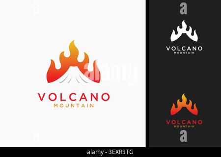 Volcano fire logo symbol icon design Stock Vector