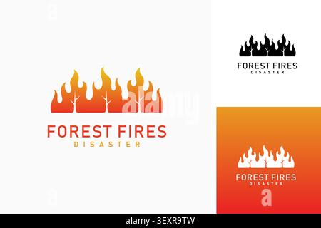 Forest fire logo symbol icon design Stock Vector