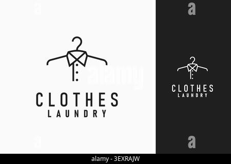 Cloth and hanger for laundry logo symbol icon design Stock Vector