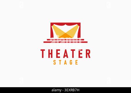 Theater stage logo symbol icon design Stock Vector
