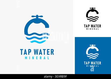Tap water logo symbol icon design Stock Vector