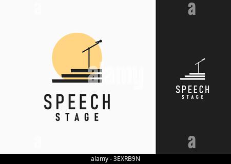 Speech stage logo symbol icon design Stock Vector