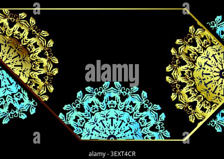 premium navy gold ornamental mandala pattern Stock Vector