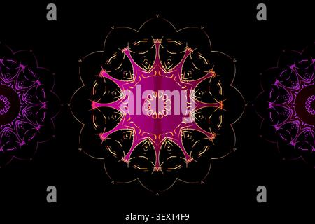 elegant abstract pink purple mandala art Stock Vector