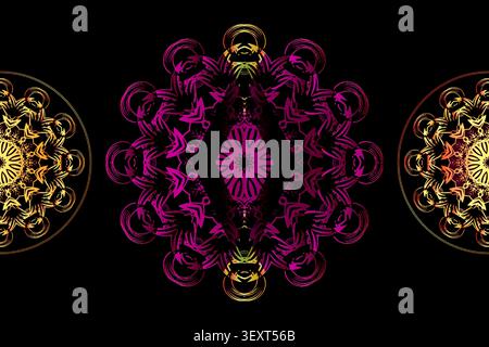 modern pink gold mandala decorative design Stock Vector