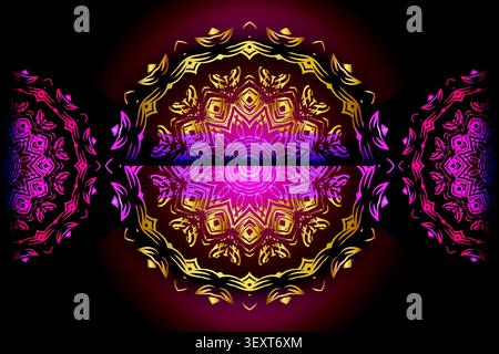 elegant gold glowing floral mandala pattern Stock Vector
