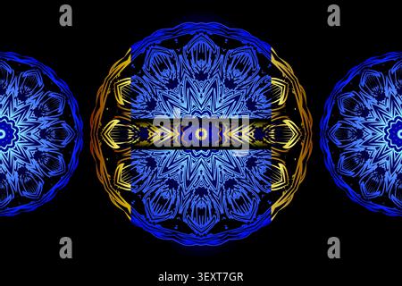 premium arabesque gold blue ornament background Stock Vector