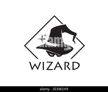 Magician or wizard hat and mask icon or symbol Stock Vector