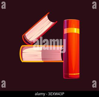 Education book ABC font type number 4 four Stock Vector