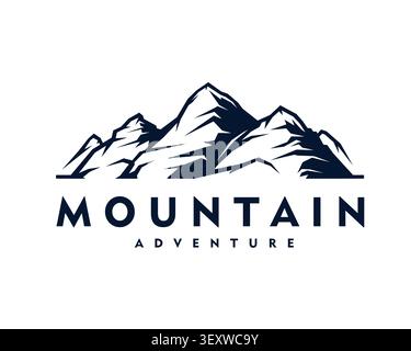 Mountain peak or hill icon, hiking travel symbol Stock Vector