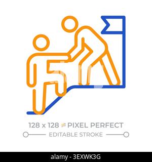 Mentorship pixel perfect two color line icon Stock Vector