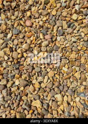 Close-Up Gravel and Pebble Texture: Natural Stones Background for Landscaping and Design Stock Photo
