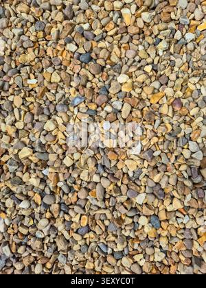 Close-Up Gravel and Pebble Texture: Natural Stones Background for Landscaping and Design Stock Photo