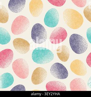 Easter eggs seamless pattern. Colorful hand drawn vector illustration Stock Vector