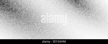Fading halftone wave gradient texture. Grunge grit noise background. Black sand grain wallpaper. Retro pixelated backdrop. Anime or manga style comic overlay. Vector aged distress dirt speckle surface Stock Vector