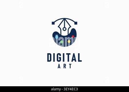 Digital art logo symbol icon design Stock Vector