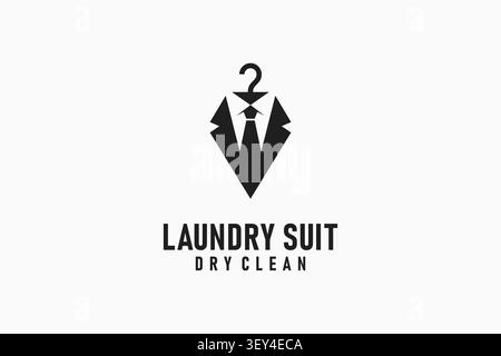 Suit and hanger for laundry logo symbol icon design Stock Vector