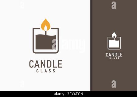 Glass candle logo symbol icon design Stock Vector