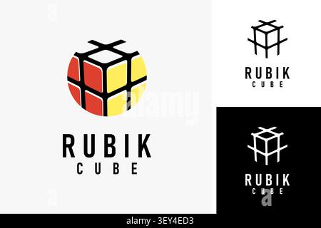 Rubik cube logo symbol icon design Stock Vector