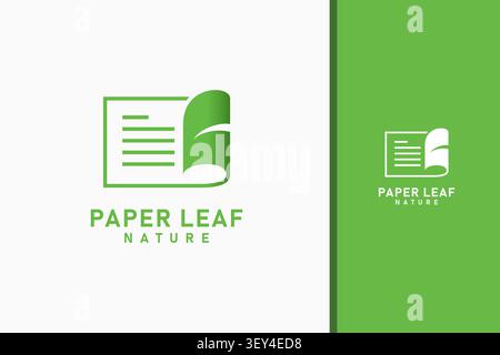 Leaf paper logo symbol icon design Stock Vector