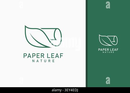 Leaf paper logo symbol icon design Stock Vector