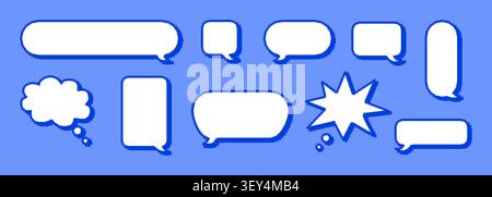 Pixel dialogue box. Cute lol style for chat conversation. White bubble for 8 bit word. Vector retro balloon Stock Vector