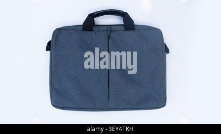 Gray Laptop Bag Isolated on White Background Stock Photo