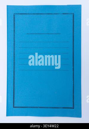 Blue File Folder Cover Isolated on White Background Stock Photo