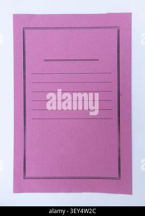 Pink File Folder Cover Isolated on White Background Stock Photo